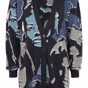 Stella McCartney Men's Graphic Cardigan - Black, Blue, and Gray